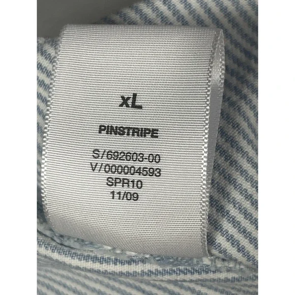 Gap 1969 Denim Pearl Snap Shirt Womens XL Light Blue Stripe Western Country - Picture 12 of 14